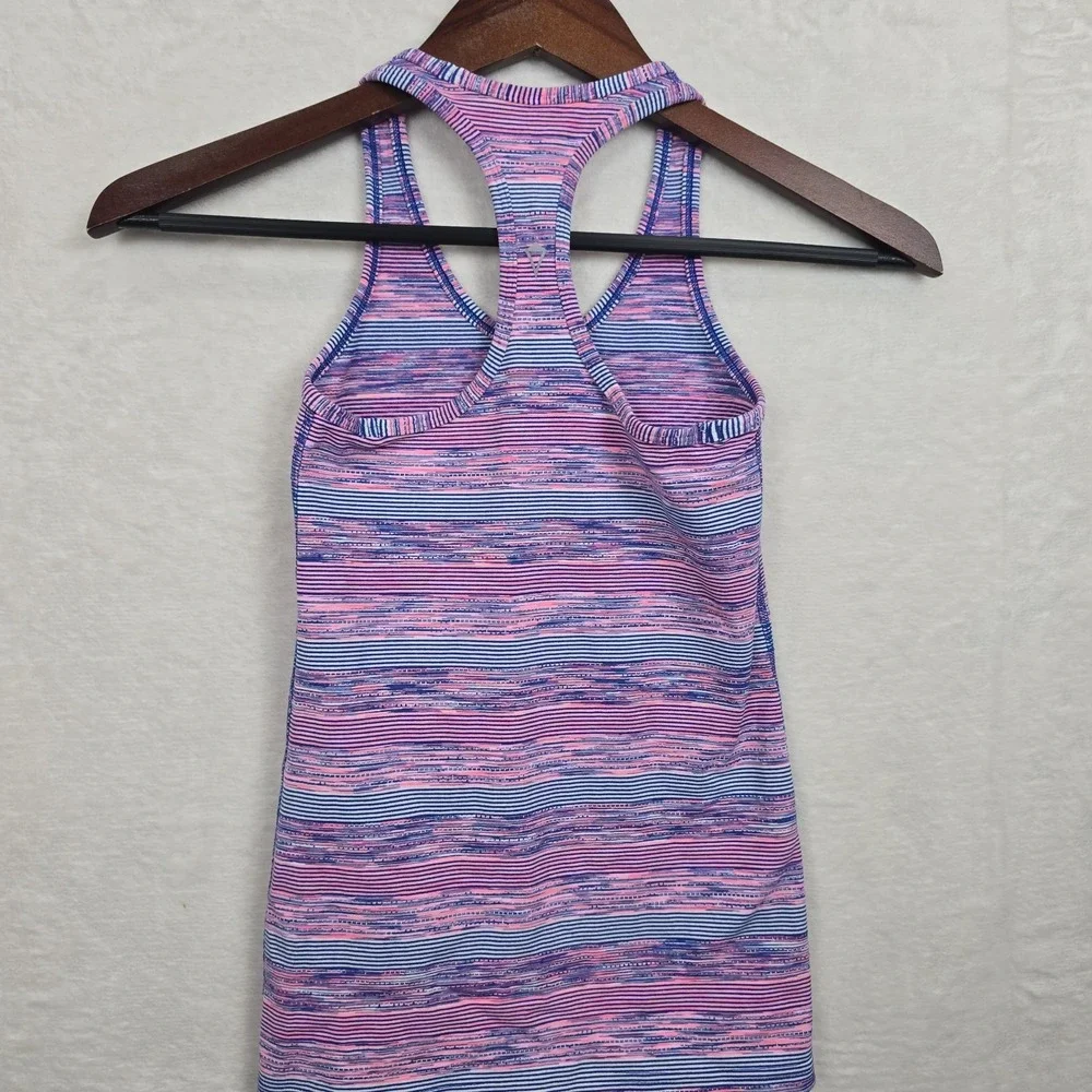 IVIVVA by Lululemon Cool Racer Back Tank Top Size 10  Multi-Color Stripe‎ Active